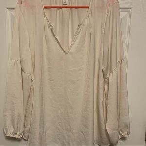 Old Navy Silk Off White Blouse - XL